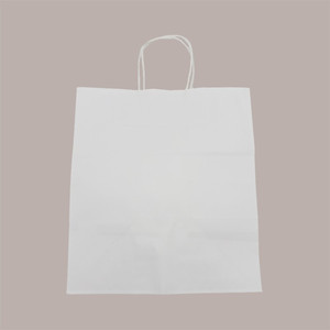 Bolsas de Papel Blancas con Asas de Cordón, 28+20 cm, 31 cm, 100 g, Promocionales, 50 Unidades - Product Image 2