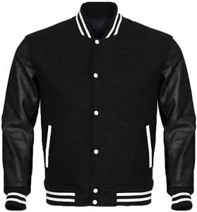 Mega Empire-Chaqueta Varsity de Cuero Personalizada con Cuello Levantado para Invierno, Chaqueta Informal de Largo con Corte de Béisbol, Fabricante de Tela Bordada - Product Image 1