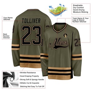 Diseño de logotipo personalizado Sublimación Nombre del jugador y número Conjuntos de dos piezas Conjuntos de camisetas de hockey 100% Poliéster Ropa de hockey completa - Product Image 2
