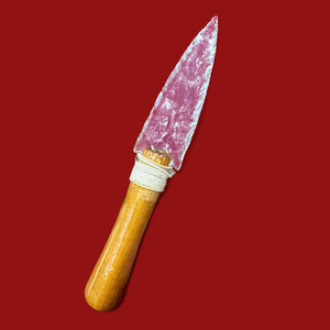 Cuchillo Athame espiritual de cristal de cuarzo transparente tallado a mano con mango de madera para trabajo energético y decoración artesanal de piedra ritual curativa - Product Image 5