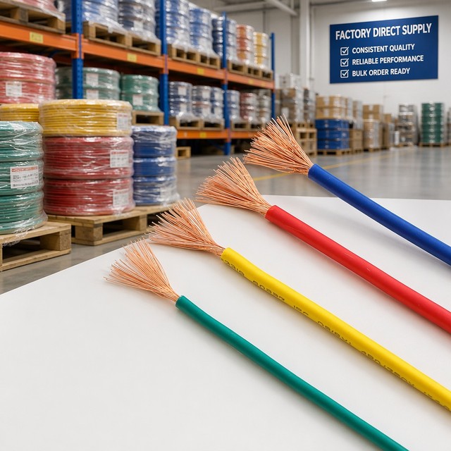 BVR Solid Copper Single Core Industrial Building Wire 450/750V Flame Retardant PVC Insulated Electrical Cable IP54 100m