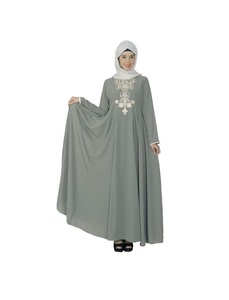 Flare Dubaï Style Lin Modeste Abaya Moderne Causal Turquie Style Abaya avant Ouvert Abaya Musulman Modeste Robe Chaude - Product Image 4