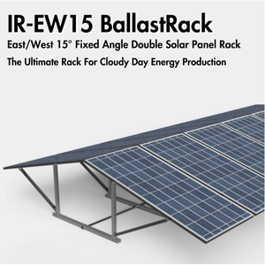Système de montage solaire à 2 panneaux IntegraRack IR-EW15 BallastRack, angle fixe 15 degrés est/ouest, aluminium anodisé - Product Image 2