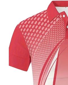 Camiseta Polo Personalizada para Hombre, Camiseta de Golf de Manga Corta con Estampado de Rayas Rojas y Azul Marino, Transpirable, de Poliéster, Informal, OEM Personalizado - Product Image 3