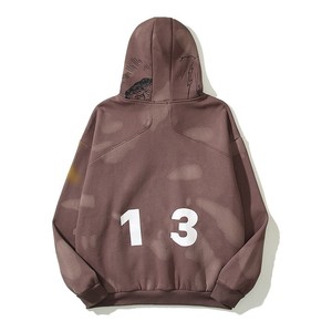 Conjunto de Sudadera con capucha unisex con lavado ácido personalizado 100% algodón ropa de entrenamiento y jogging trajes de chándal de talla grande de alta calidad con logotipo - Product Image 2