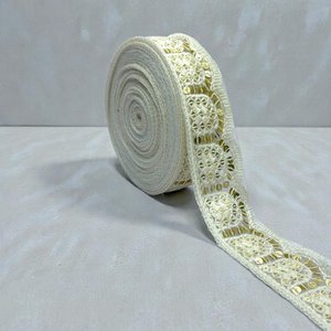 custom made in matching net as base fabric machine embroidered laces and colours for wedding dresses i 1.15 inch width - Product Image 2