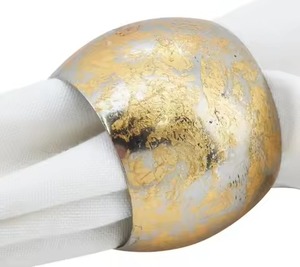 Anneaux de serviette finis antiques argent et doré touché rond anneaux de serviette ensemble maison hôtel salle à manger accessoires utilisation ronds de serviette - Product Image 1