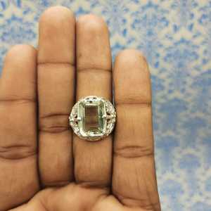 Anillo de Plata de Ley 925 de moda al por mayor, piedra facetada de amatista verde Natural, joyería natural inspirada en diamantes para fiestas - Product Image 2