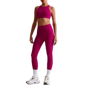 Ensemble de vêtements de sport pour femmes, respirant, de haute qualité, personnalisé, pour le yoga, le fitness en plein air, imprimé, soutien-gorge de sport, leggings, tenue de sport, entraînement - Product Image 4