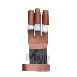 Archery Three Finger <b>Gloves</b> Leather Finger Protection Riding Equestrian <b>Shooting</b> Archery <b>Gloves</b> - Product Image 3