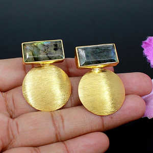 ต่างหูเงินแท้92.5อัญมณีลาบราดอไรต์20x10มม. 13.91กรัม - Product Image 6