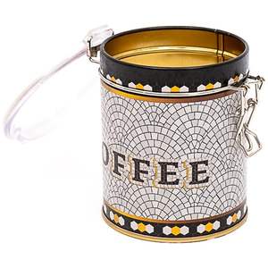 90x110 mm round Metal Storage Box with Wire Clasp and Transparent Lid Geometric Mosaic Pattern for <b>Craft</b> <b>Supplies</b> - Product Image 1