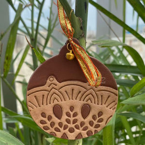 Adorno de Cuero de Vaca con Forma Redonda para Árbol de Navidad, Decoración Navideña Personalizada para Exteriores, Novedad - Product Image 5