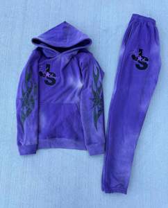 Chándal con logotipo personalizado unisex con cremallera y parche desgastado para correr 100% algodón estilo vintage de talla grande térmico para hombres - Product Image 2