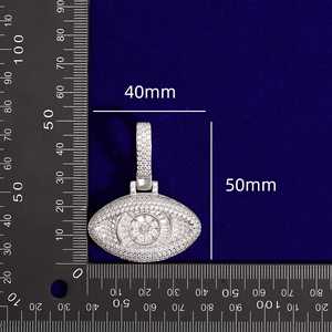 Unique Designer Hommes Moissanite Diamant Fine Bling Bijoux 925 Sterling Silver HipHop Style Oeil Pendentif Fantaisie Oeil Charme Pendentif - Product Image 4