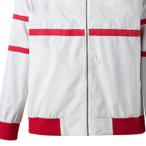 Chaqueta Bomber Reversible Impermeable Reflectante 3M, Blanca y Roja, Estilo Fraternidad Griega, Ropa Urbana, Estilo Universitario, Ribete Acanalado en la Parte Delantera - Product Image 6