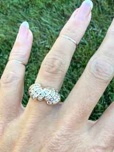 Anillo de Oro Sólido de 14k con Diseño Vintage Único, Anillo de Diamantes Naturales de 1.50ct con Engaste de Canal, Anillo de Lujo para Bodas y Fiestas - Product Image 3