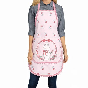 100% Cotton New Print Lace Design Bib Apron Custom With Pocket for Kitchen Household Hotel Parties - Product Image 1