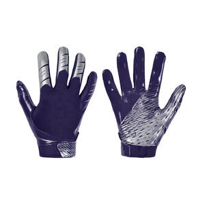 Gants de football américain à prise sûre en cuir durable avec fermeture au poignet souple et réglable pour les matchs de compétition Ajustement fiable - Product Image 1