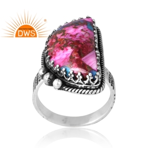 Trending Design 925 Silver Natural Mojave Copper <b>Purple</b> Qyster Turquoise Gemstone Ring for Women Custom Jewelry Manufacturer - Product Image 1