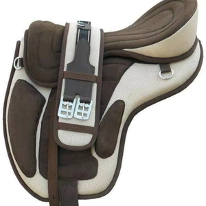 Selle anglaise en cuir confortable pour cheval Tailles de siège 12 ''à 18'' pour l'entraînement et la compétition équestre - Product Image 4