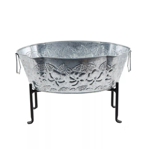 Refroidisseur de boissons vintage en acier inoxydable avec support pliable, léger, étanche, capacité 5L, pour fêtes, Rayan - Product Image 1
