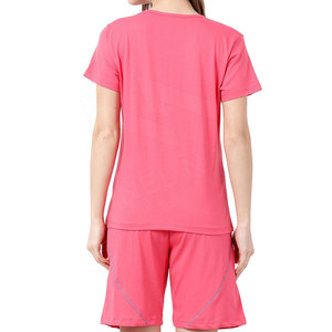 Ensemble short deux pièces pour femmes, été, uni, décontracté, respirant, séchage rapide, manches courtes, tenue de tous les jours, streetwear - Product Image 2