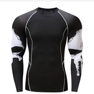 T-shirt de compression à manches longues pour homme, idéal pour le BJJ et le MMA, respirant, en Spandex et Polyester 160g, impression numérique, logo personnalisé - Product Image 3