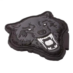 Nouveaux patchs ronds en PVC gaufré 3D, logo cousu, vente en gros, couleur unie, durable, faible MOQ, couleur personnalisée, utilisation sur les vêtements en denim - Product Image 2