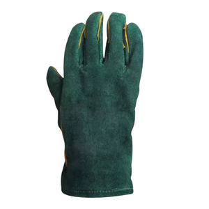 ถุงมือเชื่อมหนังวัวแยกเป็นลายสีเขียวทุกขนาดตามสั่ง - Product Image 2