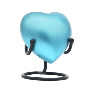 Urne funéraire en forme de cœur en satin bleu 50 ml |   Fournisseur d'usine - Product Image 2