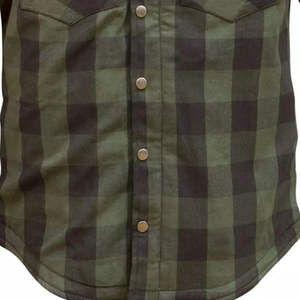 Camisa de franela personalizada al por mayor, camisa acolchada para motocicleta con forro de aramida, rejillas de ventilación debajo de los brazos, forro de malla, tela de algodón encerado - Product Image 5