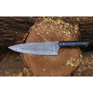 Cuchillo de Acero Damasco Hecho a Mano con Mango de Resina y Funda de Cuero, Cuchillo de Caza Personalizado, Cuchillo de Chef - Product Image 5