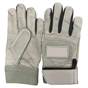 Gants de frappeur blancs avec design de manchette longue noire pour le soutien du poignet Gants de frappeur de baseball en cuir antidérapants durables - Product Image 6