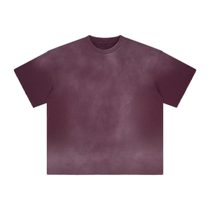 Custom Boxy Fit Boxy T-shirt Cropped Casual Acid Washed Vintage Shirts Wholesale Streetwear Unisex Clothing High Quality - Product Image 3
