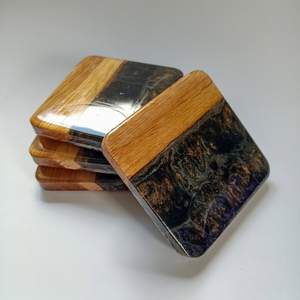 Sous-verres en bois gravés personnalisés, construction en bois massif, parfaits pour les cadeaux promotionnels, les mariages, l'image de marque et les sous-verres en pierre - Product Image 3