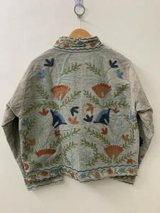 Suzani-Veste en velours vintage avec poche, brodée à la main, pour femmes, hiver - Product Image 3