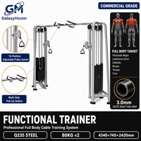 Máquina de entrenamiento funcional comercial de doble cable cruzado con polea ajustable, acero Q235, 80kgx2 Stack, para entrenamiento de fuerza de cuerpo completo