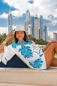 Mini vestido bohemio para mujer, manga larga, cuello en V profundo, bordado Floral libre, estilo Vyshyvanka, fiestas, algodón, diseñador Ucraniano - Product Image 2