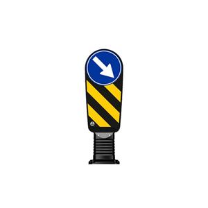 Panneau de signalisation routière en PVC souple imprimé numériquement 300x1000mm avec film réfléchissant de première qualité (Alerte visuelle : Droite Gauche) 12250 UB - Product Image 1