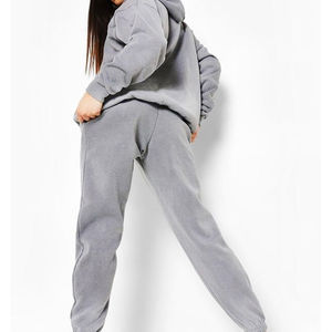 Chándal con Capucha para Mujer, Personalizable con Logotipo, Corte Regular, Manga Larga, Lavado Ácido, 100% Algodón Felpa, Tallas Grandes, para Invierno, OEM, Económico - Product Image 2