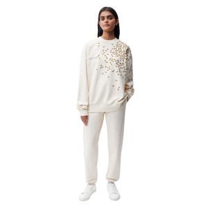 Personnalisé bonne qualité décontracté style français Hip Hop Streetwear sweat-shirt unisexe couleur unie éponge ou polaire sweat-shirt uni - Product Image 4