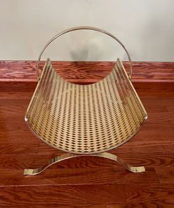 Porte-bûches en fer au design magnifique en matériau tressé, forme personnalisée pour des solutions élégantes de rangement du bois de chauffage - Product Image 6