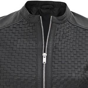 Vente directe usine – Blouson en cuir véritable style sport pour femme, logo personnalisé, imprimé teinté, tissu tricoté respirant, col montant - Product Image 5
