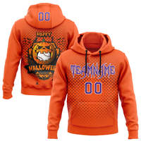 Sudadera con Capucha Personalizada Naranja, Blanca y Negra con Diseño de Telaraña 3D para Halloween, Informal, Sólida, 400 Gramos, Impresión Digital, Servicio OEM, 100% Algodón, Invierno