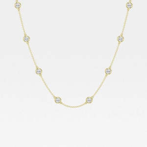 Collier de luxe en diamant rond de 400 carats cultivé en laboratoire, en or blanc 14 carats, bijoux fins faits à la main - Product Image 5