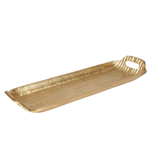 Bandeja de Servicio de Latón con Acabado Dorado de Nuevo Diseño, con Forma Ovalada, Vajilla, Bandejas para Servir Té y Café, Artesanías - Product Image 3