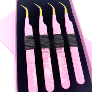 Kit de pinces professionnelles personnalisées en acier inoxydable pour extensions de cils avec embout sur mesure - Product Image 5