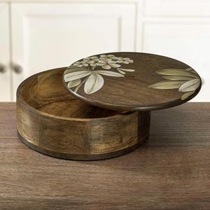 Premium Handcrafted Solid Wood Casserole with Kitchen Lid High Quality Great Craftsmanship <b>for</b> Roti Perfect Pot Gift - Product Image 3
