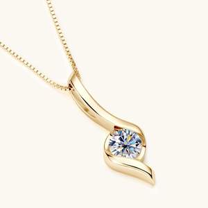 Collar de Plata de Ley 925 colgante de cadena infinita D Color VVS1 collar joyería para el Día DE LA MADRE esposa novia - Product Image 4